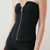 Hot Sale ⭐ Karen Millen Bandage Corset Mesh Zip Detail Top 🤩 -Occasionwear Popular Store bkk05677 black xl