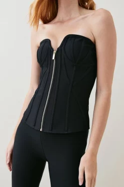 Hot Sale ⭐ Karen Millen Bandage Corset Mesh Zip Detail Top 🤩