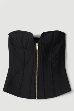 Hot Sale ⭐ Karen Millen Bandage Corset Mesh Zip Detail Top 🤩 -Occasionwear Popular Store bkk05677 black xl 3
