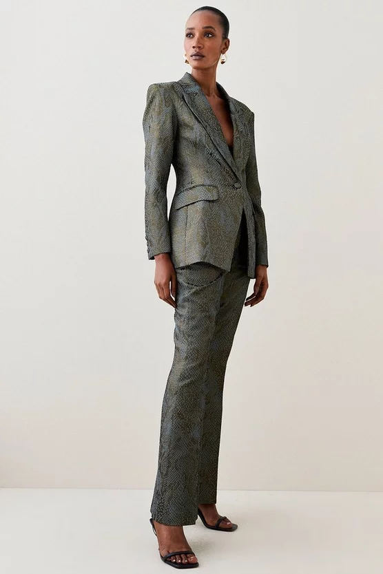 Cheapest โ Karen Millen Jacquard Statement Single Breasted Tailored Jacket - gold ๐ 4 Cheapest โ Karen Millen Jacquard Statement Single Breasted Tailored Jacket - gold ๐ - Image 2