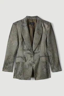 Cheapest โ Karen Millen Jacquard Statement Single Breasted Tailored Jacket - gold ๐ 11 Cheapest โ Karen Millen Jacquard Statement Single Breasted Tailored Jacket - gold ๐ -Occasionwear Popular Store bkk05698 gold xl 3