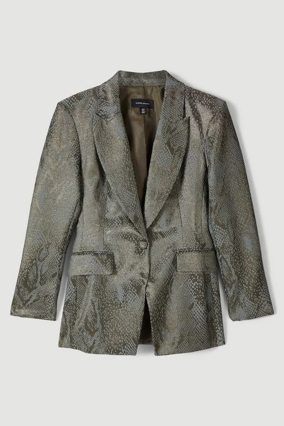 Cheapest โ Karen Millen Jacquard Statement Single Breasted Tailored Jacket - gold ๐ 6 Cheapest โ Karen Millen Jacquard Statement Single Breasted Tailored Jacket - gold ๐ - Image 4