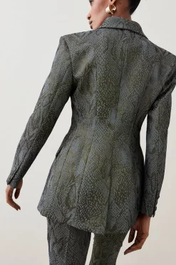 Cheapest โ Karen Millen Jacquard Statement Single Breasted Tailored Jacket - gold ๐ 12 Cheapest โ Karen Millen Jacquard Statement Single Breasted Tailored Jacket - gold ๐ -Occasionwear Popular Store bkk05698 gold xl 4