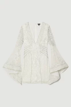 Best deal 🎉 Karen Millen Embellished Kimono Sleeve Beaded Mini 👗 Dress - iridescent 💯 14 Best deal 🎉 Karen Millen Embellished Kimono Sleeve Beaded Mini 👗 Dress - iridescent 💯 -Occasionwear Popular Store bkk05747 iridescent xl 6