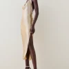 Best reviews of 🌟 Karen Millen Slinky Chainmail Diamante Draped Halter Maxi - gold ⭐ -Occasionwear Popular Store bkk05755 gold xl