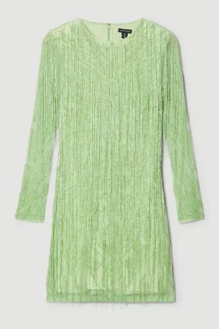 Best Pirce ๐งจ Karen Millen Crystal Embellished Fringed Mini ๐ Dress - green ๐ 11 Best Pirce ๐งจ Karen Millen Crystal Embellished Fringed Mini ๐ Dress - green ๐ -Occasionwear Popular Store bkk05760 green xl 3