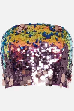 Wholesale 🥰 Karen Millen Disc Sequin Zip Detail Bandeau 🔥 -Occasionwear Popular Store bkk05860 multi xl 3