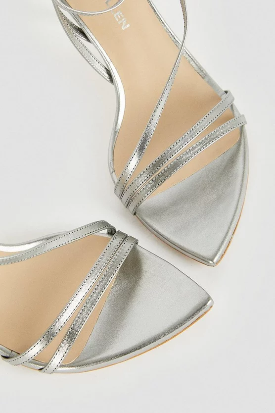 Top 10 ๐คฉ Karen Millen Leather Strappy Pointed Classic Heel - silver โค๏ธ 6 Top 10 ๐คฉ Karen Millen Leather Strappy Pointed Classic Heel - silver โค๏ธ - Image 4