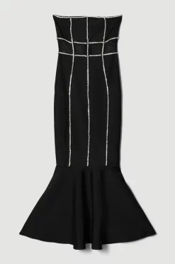 Wholesale 👏 Karen Millen Bandage Bandeau Mesh Knit Maxi 👗 Dress - black 👏 -Occasionwear Popular Store bkk05900 black xl 3