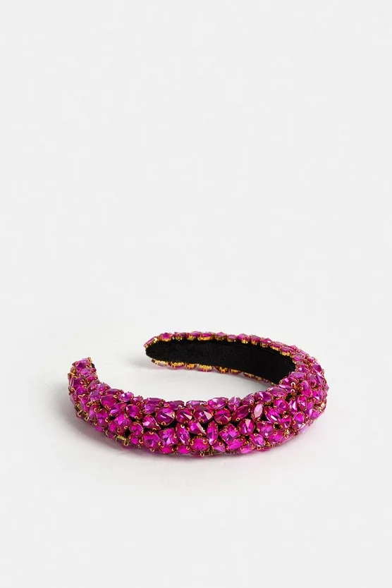 Budget ✨ Karen Millen Jewelled Detail Headband - pink 😀 4 Budget ✨ Karen Millen Jewelled Detail Headband - pink 😀 - Image 2