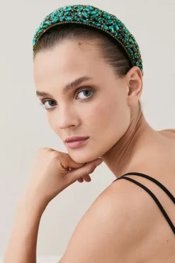 Best Sale 🎉 Karen Millen Embellished Detail Headband - green 🔥