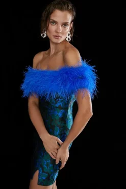 Deals ๐ฅ Karen Millen Jacquard Feather Trim Bardot Mini ๐ Dress - blue ๐คฉ 10 Deals ๐ฅ Karen Millen Jacquard Feather Trim Bardot Mini ๐ Dress - blue ๐คฉ -Occasionwear Popular Store bkk06033 blue xl 1