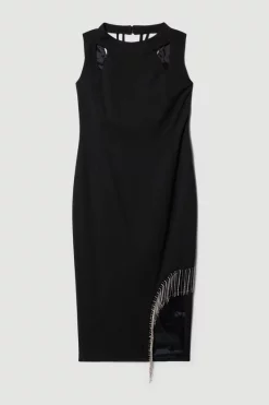 Outlet โจ Karen Millen Crystal Fringe Diamante Back Pencil Midi ๐ Dress - black โญ 11 Outlet โจ Karen Millen Crystal Fringe Diamante Back Pencil Midi ๐ Dress - black โญ -Occasionwear Popular Store bkk06072 black xl 3