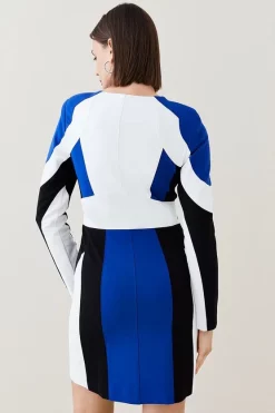 Coupon ✨ Karen Millen Moto Colourblock Ponte Biker Mini 👗 Dress - multi ✔️ -Occasionwear Popular Store bkk06073 multi xl 2