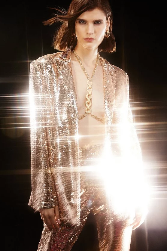 Flash Sale 🎁 Karen Millen Sequin Tailored Single Breasted Jacket - gold 👍 3 Flash Sale 🎁 Karen Millen Sequin Tailored Single Breasted Jacket - gold 👍