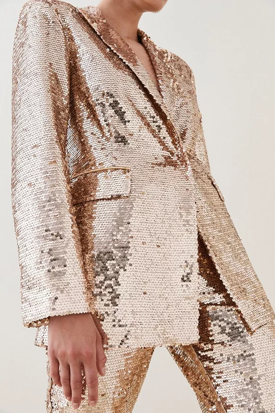 Flash Sale 🎁 Karen Millen Sequin Tailored Single Breasted Jacket - gold 👍 4 Flash Sale 🎁 Karen Millen Sequin Tailored Single Breasted Jacket - gold 👍 - Image 2