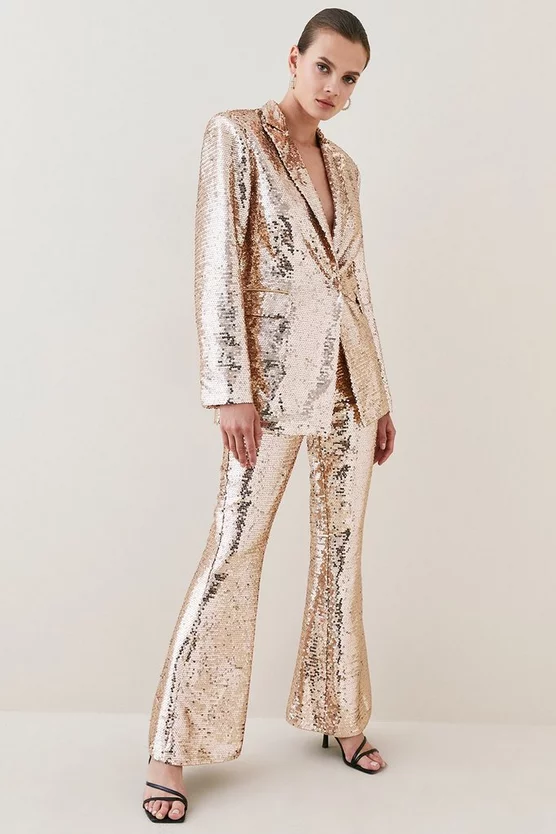 Flash Sale 🎁 Karen Millen Sequin Tailored Single Breasted Jacket - gold 👍 5 Flash Sale 🎁 Karen Millen Sequin Tailored Single Breasted Jacket - gold 👍 - Image 3