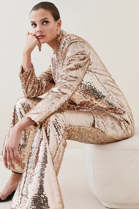 Flash Sale 🎁 Karen Millen Sequin Tailored Single Breasted Jacket - gold 👍 6 Flash Sale 🎁 Karen Millen Sequin Tailored Single Breasted Jacket - gold 👍 - Image 4