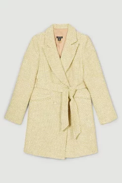 Promo 🔔 Karen Millen Tweed Blazer Cuff Mini 👗 Dress - lime 🧨 -Occasionwear Popular Store bkk06081 lime xl 3