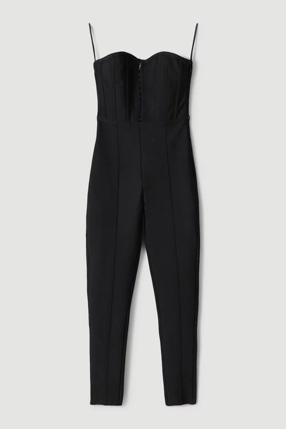 Discount ๐ Karen Millen Knitted Bandage Corset Strapless Jumpsuit - black ๐ 6 Discount ๐ Karen Millen Knitted Bandage Corset Strapless Jumpsuit - black ๐ - Image 4
