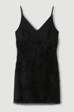 Best reviews of ⌛ Karen Millen Satin & Tassle Cami Mini 👗 Dress ⭐ -Occasionwear Popular Store bkk06143 black xl 3