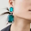 Coupon ❤️ Karen Millen Statement Diamante Framed Drop Earrings 💯 -Occasionwear Popular Store bkk06187 green xl