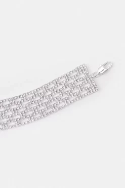 Cheap ❤️ Karen Millen Silver Plated Diamante Choker Necklace ⭐ -Occasionwear Popular Store bkk06191 silver xl 3