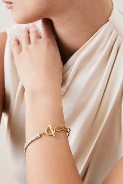 Brand new ๐ Karen Millen Gold Plated Half Chain Half Diamante Bracelet โ๏ธ