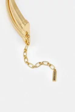 Discount 😍 Karen Millen Plated 3 Chain Statement Necklace ⌛ -Occasionwear Popular Store bkk06194 gold xl 3