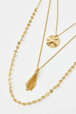 Brand new 😉 Karen Millen Gold Plated Triple Chain Detailed Necklace ⭐ -Occasionwear Popular Store bkk06199 gold xl 3