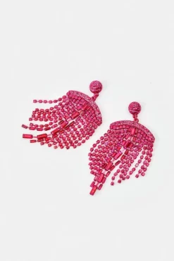 Best deal ❤️ Karen Millen Statement Beaded Drop Earrings - red ⭐ -Occasionwear Popular Store bkk06202 red xl 2