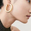 Cheap 🎉 Karen Millen Gold Plated Timeless Hoop Earrings 🤩 -Occasionwear Popular Store bkk06205 gold xl