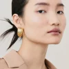 Deals 🔔 Karen Millen Gold Plated Chunky Hoop Earrings 🧨 -Occasionwear Popular Store bkk06206 gold xl