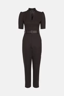 Buy 😀 Karen Millen Petite Forever Belted Jumpsuit 💯 -Occasionwear Popular Store bkk06220 black xl 3