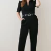 Buy 😉 Karen Millen Plus Size Forever Belted Jumpsuit - black 👏 -Occasionwear Popular Store bkk06227 black xl