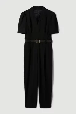 Buy 😉 Karen Millen Plus Size Forever Belted Jumpsuit - black 👏 -Occasionwear Popular Store bkk06227 black xl 3