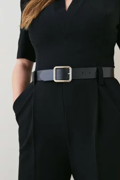 Buy 😉 Karen Millen Plus Size Forever Belted Jumpsuit - black 👏 -Occasionwear Popular Store bkk06227 black xl 5
