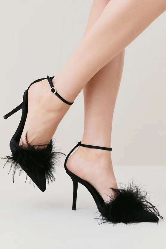 Brand new ✔️ Karen Millen Satin Closed Toe Feather Heel ⌛ 4 Brand new ✔️ Karen Millen Satin Closed Toe Feather Heel ⌛ - Image 2