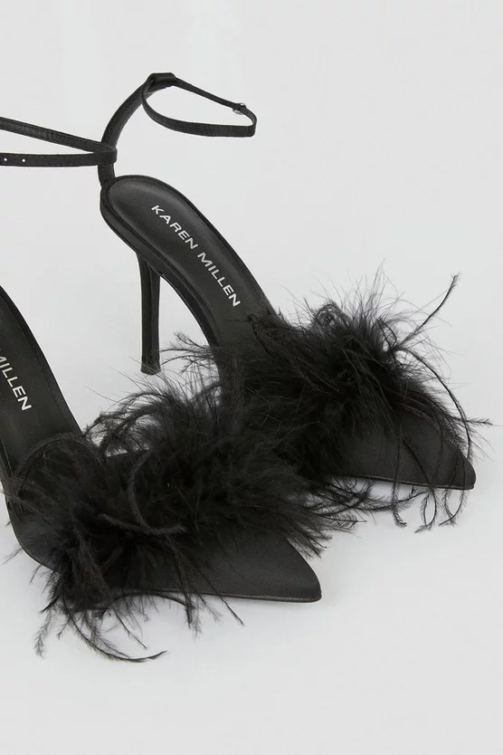 Brand new ✔️ Karen Millen Satin Closed Toe Feather Heel ⌛ 6 Brand new ✔️ Karen Millen Satin Closed Toe Feather Heel ⌛ - Image 4