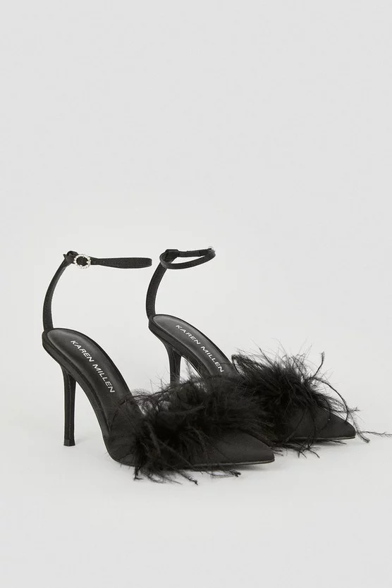Brand new ✔️ Karen Millen Satin Closed Toe Feather Heel ⌛ 7 Brand new ✔️ Karen Millen Satin Closed Toe Feather Heel ⌛ - Image 5