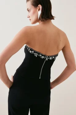 Cheap ๐ Karen Millen Crystal Embellished Cady Bustier ๐ 13 Cheap ๐ Karen Millen Crystal Embellished Cady Bustier ๐ -Occasionwear Popular Store bkk06434 black xl 4