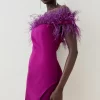Best Sale ๐ Karen Millen Italian Structured Satin Feather Bardot Mini ๐ Dress - magenta ๐ 2 Best Sale ๐ Karen Millen Italian Structured Satin Feather Bardot Mini ๐ Dress - magenta ๐ -Occasionwear Popular Store bkk06461 magenta xl