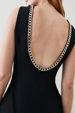 Cheapest 😀 Karen Millen Compact Stretch Chain Detail Pencil Midi 👗 Dress 👍 -Occasionwear Popular Store bkk06492 black xl 2