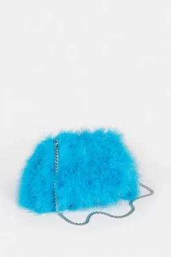 Buy 👏 Karen Millen Large Feather Chain Bag 😀 -Occasionwear Popular Store bkk06503 blue xl 2