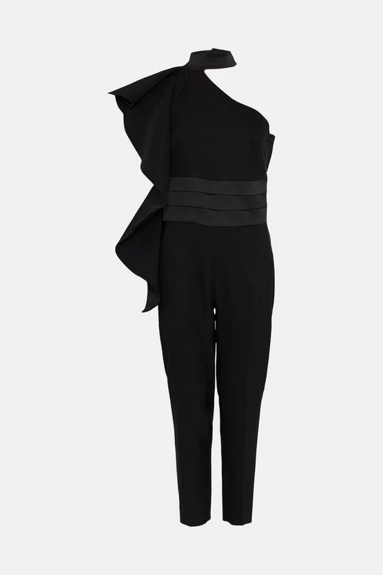 New 🤩 Karen Millen Satin Back Crepe Ruffle Sleeve Jumpsuit ✨ 6 New 🤩 Karen Millen Satin Back Crepe Ruffle Sleeve Jumpsuit ✨ - Image 4