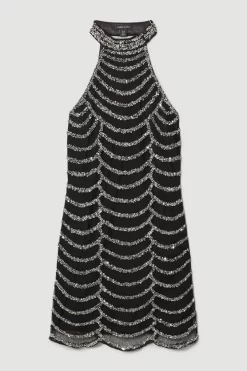 Best deal 🔔 Karen Millen Draped Beaded High Neck Mini 👗 Dress - black ✔️ 12 Best deal 🔔 Karen Millen Draped Beaded High Neck Mini 👗 Dress - black ✔️ -Occasionwear Popular Store bkk06521 black xl 3