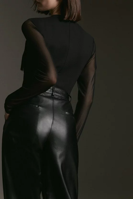 Budget ๐งจ Karen Millen Fringe Trim Mesh Detail Ponte Body - black ๐งจ 8 Budget ๐งจ Karen Millen Fringe Trim Mesh Detail Ponte Body - black ๐งจ - Image 6