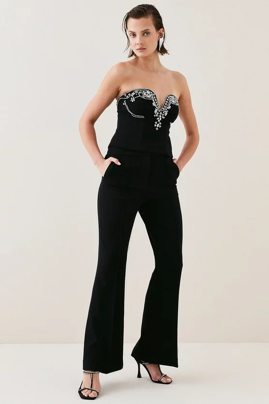 Budget ⌛ Karen Millen Tall Crystal Embellished Cady Bustier - black ✔️ 7 Budget ⌛ Karen Millen Tall Crystal Embellished Cady Bustier - black ✔️ - Image 5