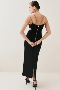 Brand new ⌛ Karen Millen Tall Figure Form Crystal Embellished Midi - black ✨ 9 Brand new ⌛ Karen Millen Tall Figure Form Crystal Embellished Midi - black ✨ -Occasionwear Popular Store bkk06598 black xl 2