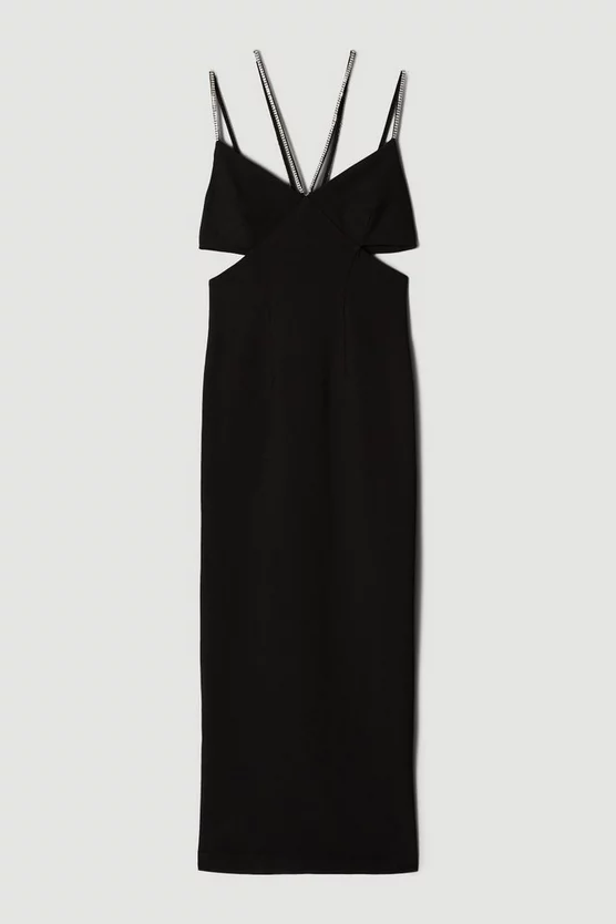 Brand new ⌛ Karen Millen Tall Figure Form Crystal Embellished Midi - black ✨ 6 Brand new ⌛ Karen Millen Tall Figure Form Crystal Embellished Midi - black ✨ - Image 4